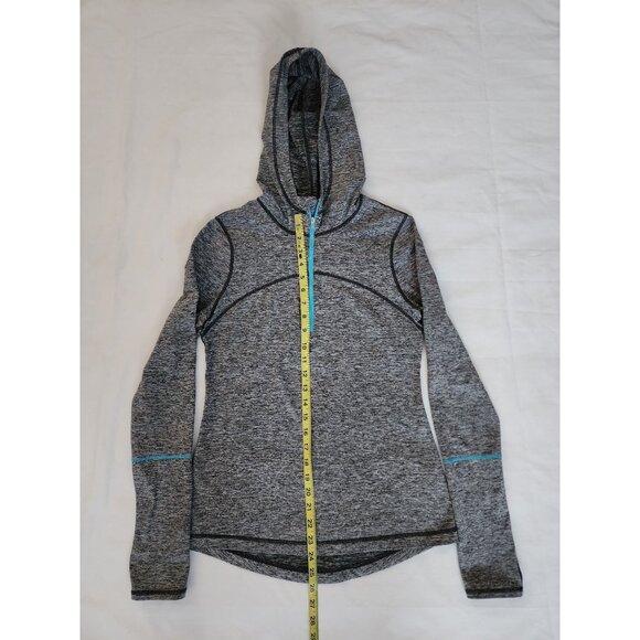 Zella Women's Frost Tech Hooded Half Zip Pullover Jacket Gray/Blue Size Small - Picture 10 of 10